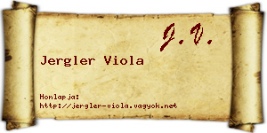 Jergler Viola névjegykártya
